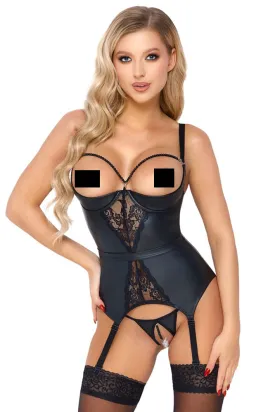 Abierta Fina Suspender Shirt and Thong